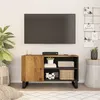 Image de vidaXL Meuble TV 80x33x46 cm bois de manguier et d'ingénierie