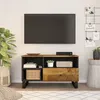 Image de vidaXL Meuble TV 80x33x46 cm bois de manguier et d'ingénierie351977