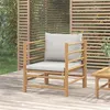 Image de vidaXL Canapé de jardin avec coussins gris clair bambou362281