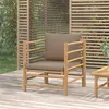 Image de vidaXL Canapé de jardin avec coussins taupe bambou362289