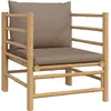 Image de CanapÃ© De Jardin Avec Coussins Taupe Bambou