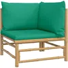 Image de Vidaxl CanapÃ© D'angle De Jardin Avec Coussins Vert Bambou