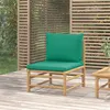 Image de vidaXL Canapé central de jardin avec coussins vert bambou362294