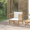 Image de vidaXL Canapé de jardin avec coussins blanc crème bambou362303