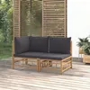 Image de Vidaxl Salon De Jardin 2 Pcs Avec Coussins Gris FoncÃ© Bambou