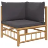 Image de Vidaxl CanapÃ© D'angle De Jardin Avec Coussins Gris FoncÃ© Bambou