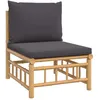 Image de Vidaxl CanapÃ© Central De Jardin Avec Coussins Gris FoncÃ© Bambou