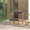 Image de vidaXL Canapé de jardin avec coussins gris foncé bambou362311