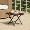 Image de vidaXL Table pliable marron 45x35x32 cm résine tressée362250