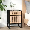 Image de vidaXL Table de chevet noir 40x30x55,5 cm bois d’ingénierie et fer352093
