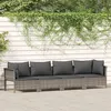 Image de vidaXL Salon de jardin 4 pcs avec coussins Gris Résine tressée362689