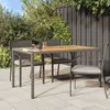 Image de vidaXL Vidaxl Table De Salle À Manger De Jardin Grise 150x90x75 Cm Poly Rotin