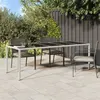 Image de vidaXL Table de jardin blanc 250x100x75 cm résine tressée verre trempé362556