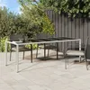 Image de vidaXL Vidaxl Table De Jardin Blanc 250x100x75 Cm Résine Tressée Verre Trempé