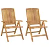 Image de vidaXL Chaises de jardin inclinables lot de 2 bois massif de teck