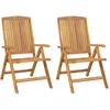 Image de Vidaxl Chaises De Jardin Inclinables 2 Pcs Bois Massif De Teck