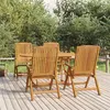 Image de vidaXL Ensemble à dîner de jardin 5 pcs Bois de teck massif