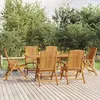 Image de vidaXL Ensemble à manger de jardin 7 pcs Bois de teck solide