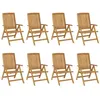 Image de vidaXL Chaises de jardin inclinables lot de 8 Bois de teck solide