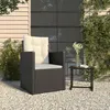Image de vidaXL Fauteuil de jardin avec coussins Noir Résine tressée362322