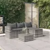 Image de vidaXL Salon de jardin 3 pcs avec coussins Gris Résine tressée362331