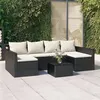 Image de vidaXL Salon de jardin 2 pcs avec coussins Noir Résine tressée362343