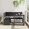 Image de vidaXL Canapé de jardin avec table et coussins en forme de L noir362347
