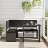 Image de vidaXL Vidaxl Canapé De Jardin Avec Table Et Coussins En Forme De L Noir