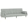 Image de vidaXL CanapÃ©-lit avec coussins gris clair velours