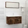 Image de vidaXL Ensemble de meubles de salle de bain 2 pcs Chêne fumé826623