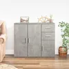 Image de vidaXL Buffet Gris béton 91x29,5x75 cm Bois d'ingénierie823273