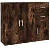 Image de Vidaxl Buffet ChÃªne FumÃ© 91x29,5x75 Cm Bois D'ingÃ©nierie