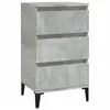 Image de vidaXL Table de chevet gris bÃ©ton 40x35x70 cm bois d'ingÃ©nierie
