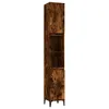 Image de vidaXL Vidaxl Armoire De Bain Chêne Fumé 30x30x190 Cm Bois D'ingénierie