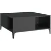 Image de vidaXL Vidaxl Table Basse Noir 80x80x36,5 Cm Bois D'ingénierie