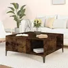 Image de vidaXL Table basse chêne fumé 80x80x36,5 cm bois d'ingénierie