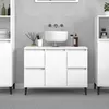 Image de vidaXL Meuble d'évier blanc 80x33x60 cm bois d'ingénierie821276