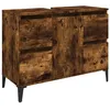 Image de vidaXL Meuble d'Ã©vier chÃªne fumÃ© 80x33x60 cm bois d'ingÃ©nierie