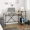 Image de vidaXL Bureau et étagères chêne sonoma 135x50x90cm bois ingénierie/fer826710
