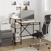 Image de vidaXL Bureau avec étagères chêne 105x50x90cm bois d'ingénierie et fer826715