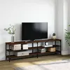 Image de vidaXL Meuble TV chêne marron 180x30x50 cm bois d'ingénierie et métal826758