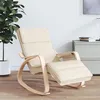 Image de vidaXL Chaise à bascule Crème Tissu351073