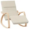 Image de vidaXL Chaise Ã  bascule CrÃ¨me Tissu