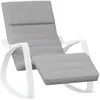 Image de vidaXL Chaise Ã  bascule Gris clair Tissu