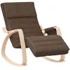 Image de vidaXL Chaise à bascule Marron foncé Tissu351078
