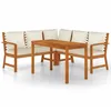 Image de Vidaxl Ensemble De Salle Ã Manger De Jardin 4 Pcs Coussins Bois Acacia