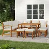 Image de vidaXL Ensemble à manger de jardin avec coussins 11 pcs bois d'acacia3154972