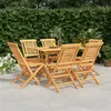 Image de vidaXL Ensemble à manger de jardin 7 pcs Bois de teck solide