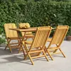 Image de vidaXL Vidaxl Ensemble À Dîner De Jardin 5 Pcs Bois De Teck Massif