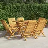 Image de vidaXL Vidaxl Ensemble À Dîner De Jardin 7 Pcs Bois De Teck Solide